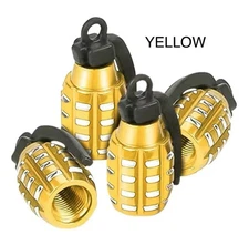 4pcs Tire Wheel Valve Stem Cap Set Metal Grenade Bomb Air Dust Cover Caps Trim