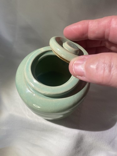Stoneware Pottery Jam Jar Salt Condiment W/ Lid (BOX 17) - Picture 3 of 10