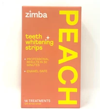 Zimba PEACH Teeth Whitening Strips, 14 Treatments, (28 Strips Total)