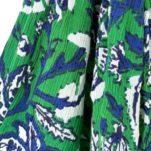 Go weich leichtes Crinkle Kaftan Terrassenkleid Übergröße 3X durchgehender Reißverschluss Blumenmuster  - Bild 3 von 8