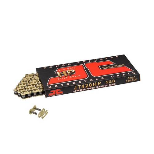 JT Gold Drive Chain 420HP 130 Links fits Gilera 50 RCR 2003-2005 - Picture 1 of 6
