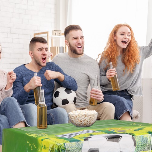 2pcs Soccer Tablecloth, 43x71 Inch Table Cover Rectangle Soccer Color - Picture 6 of 7