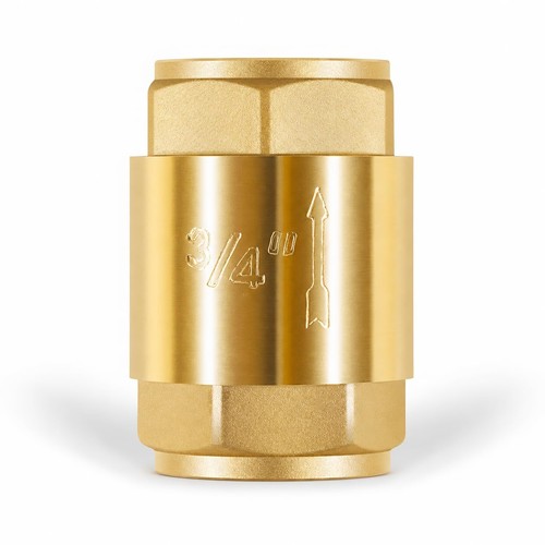 Brass In-Line Check Valve 3/4 Inch FNTP, One Way Water Hose Check Valve