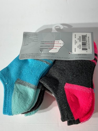 6 Pairs Danskin Now Girls NO SHOW Socks Soft 6-10.5 Cushioned Sole Arch Support - Picture 5 of 5