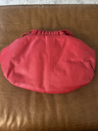 Vtg Pierre Mishael Clutch/Shoulder Bag Hand Crafted Leather Red Patching - Picture 7 of 9
