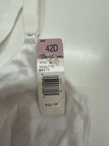 Bestform Womens Bra Size 42D White Front Closure Vintage 5006770 NWTs - Picture 6 of 9