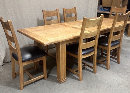 Danube Weathered Oak Dining Table And Chairs - Picture 6 of 24