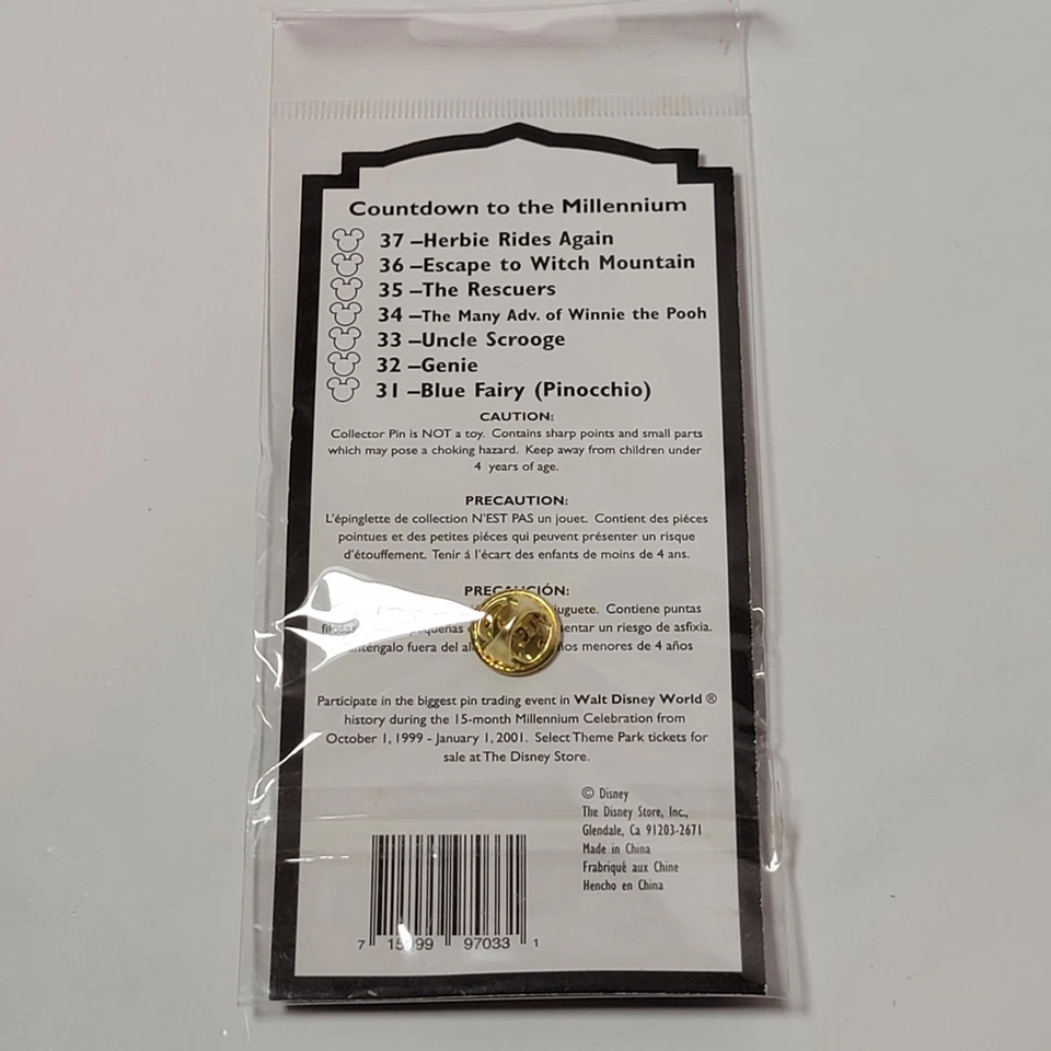 Винтажный 99 Disney Pin обратный отсчет до тысячелетия серии No 33 дядя Скрудж 1947 PA - Изображение 3 из 3