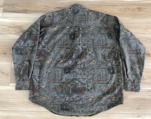 Eddie Bauer Elkhorn Canvas Button Up 100% Cotton Shirt Long Sleeve Size XL H1 - Picture 2 of 13