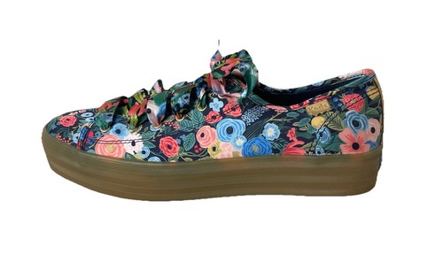 Keds x Rifle Paper Co. Triple Kick Garten Party Plateau Sneaker Blumenmuster Gr. 9