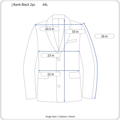 JOS. A. Traje BANK SIG GOLD Para Hombres Negro Lana Plisado 2 piezas 44L Chaqueta 36x31 Pantalón - Imagen 10 de 13
