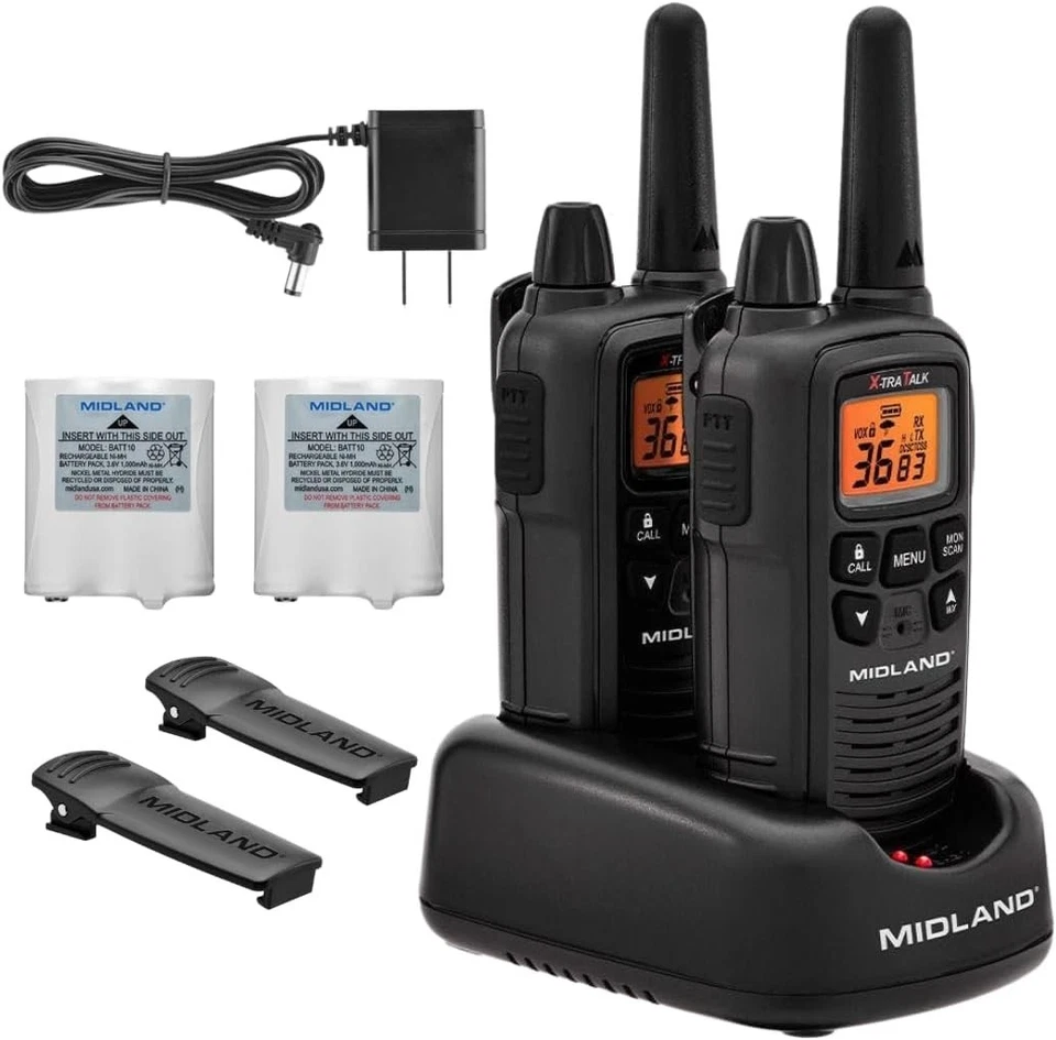 Black FRS Walkie Talkies - NOAA Weather Alerts, 36 Channels - Image 3 of 4
