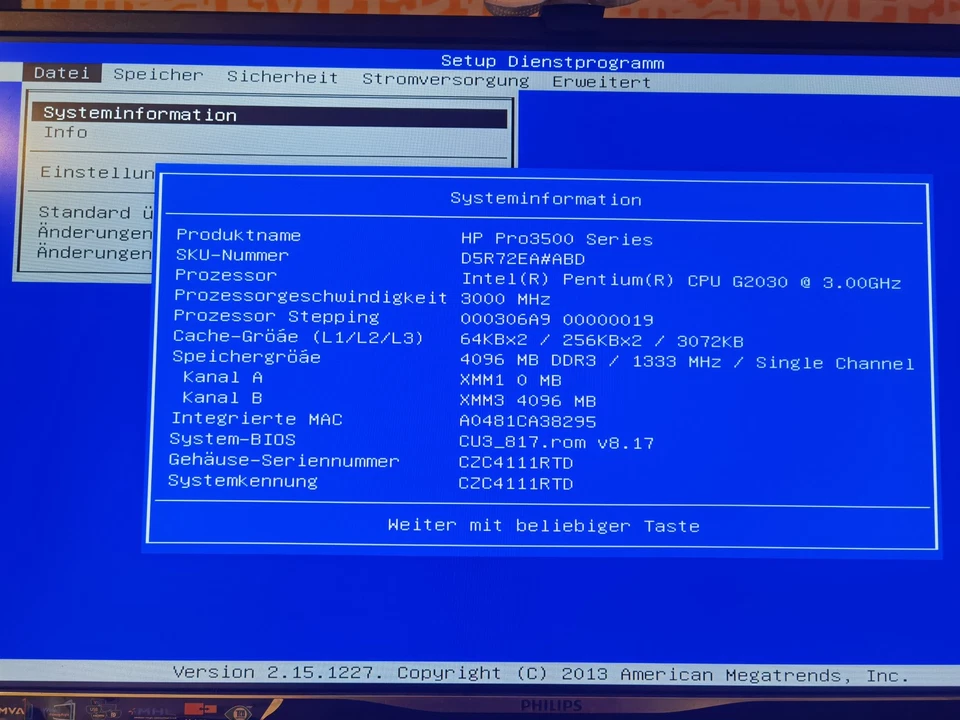 HP Pro 3500 - G2030 - 3.00GHz