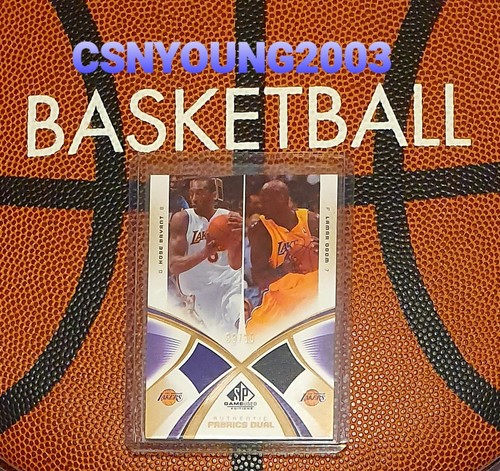KOBE BRYANT LAMAR ODOM - 2005-06 SP Game Used Authentic Fabrics Dual Gold 38/50  - Picture 1 of 9