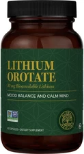 Global Healing Lithium Orotate 10mg Supplement - 60 Capsules