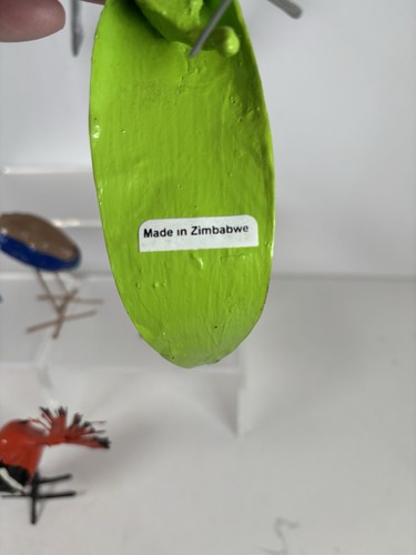 6 statuine vintage uccellino seedpod Zimbabwe arte popolare africana - Foto 9 di 9