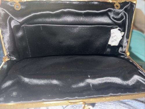 Vintage Mid Century Black Glass Beaded Clutch Evening Purse BROADWAY Japan Made - Picture 4 of 5