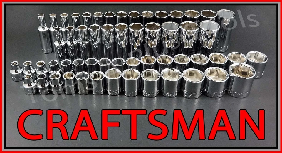 CRAFTSMAN 139pc 1/4 3/8 1/2 SAE METRIC MM socket set w/ 3pc 72 tooth ratchet set - Image 3 of 4