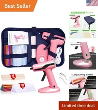 Portable Mini Pink Glue Gun with Carrying Case & Anti-Drip Design for Crafters