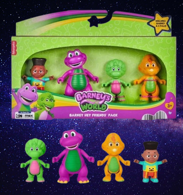 Fisher-Price Barney's World Barney Hey Friends 4 Pack 3'' Figures New in Package