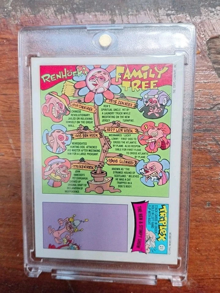 "*OH MY BELOVED ICE CREAM BAR*" Ren & Stimpy Show (1993) TOPPS#21 /MINT 10 RARE. - Image 3 of 4