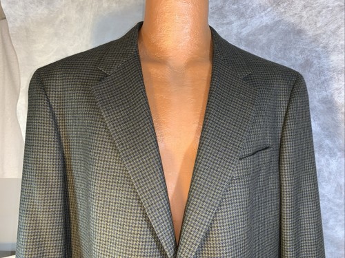 Austin Reed London Vtg Sport Coat Brown Checker Jacket 46L USA 46 Long Check EUC - Picture 4 of 21