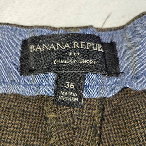 Banana Republic Brown Emerson Shorts Men's 36 Flat Front Linen Blend - Picture 3 of 4