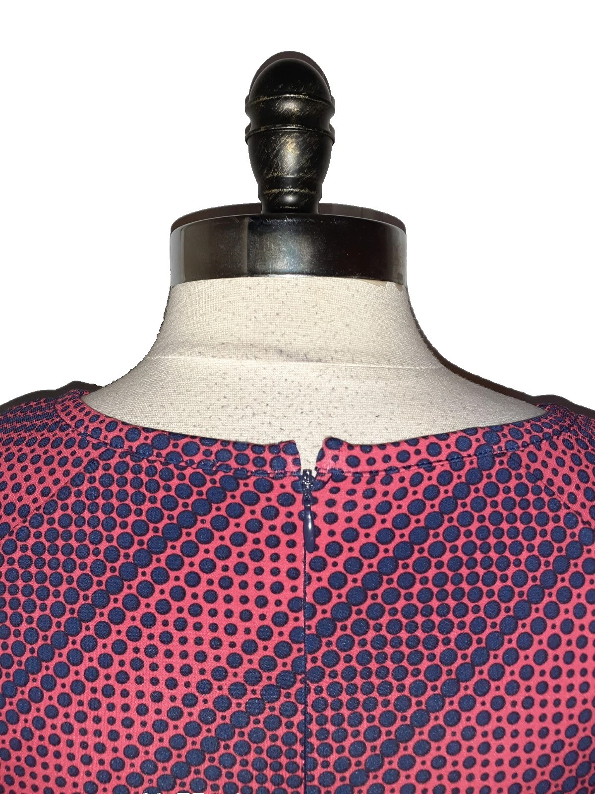 Abito MICHAEL KORS taglia L linea A rosso blu cappuccio manica strtech maglia lunghezza ginocchio