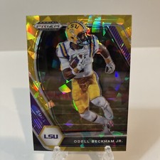 Odell Beckham Jr. Gold Ice Holo Prizm 2021 Prizm Draft Picks Card #61 LSU Tigers