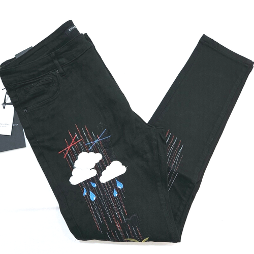 Embellish Premium Men's Black Rip & Repair Distressed Skinny Fit Denim Jeans - Bild 1 von 10