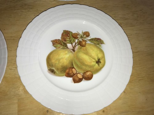 6 platos de ensalada acanalados de porcelana centro de nueces de bayas de frutas Hutschenreuther Alemania - Imagen 4 de 12