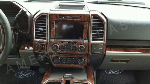 FORD F-150 F150 XL XLT SUPER CREW INTERIOR WOOD DASH TRIM KIT SET 2018 2019 2020 - Picture 5 of 12