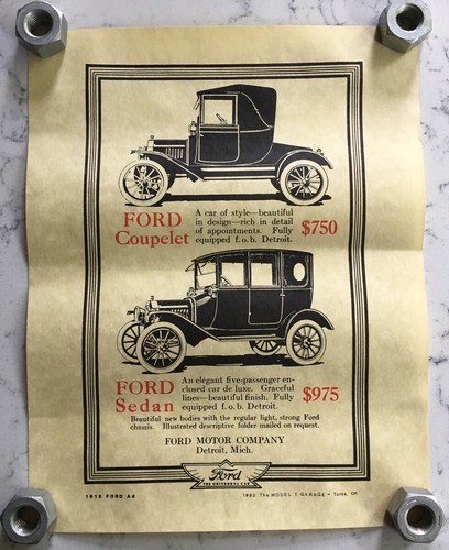 VINTAGE REPRINT GROUP FORD MOTOR COMPANY ADVERTISING SIGNS THE MODEL T GARAGE  - Bild 5 von 12