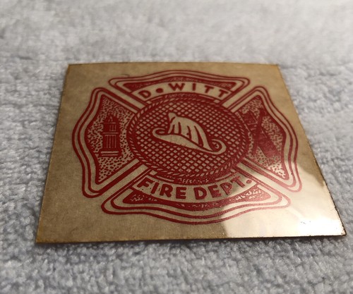 Vintage Dewitt New York Feuerwehr Fenster Aufkleber abziehen und drücken ~~2" x 2"~~ - Bild 3 von 3