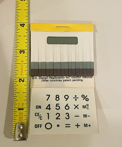 Vintage Matchbook Calculator U.K. Design Registration WORKING - Picture 2 of 6