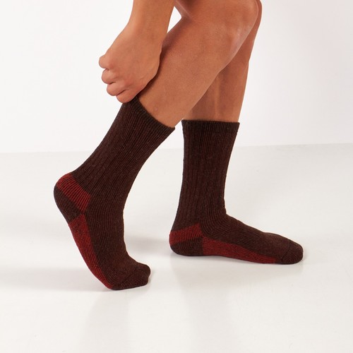 Calcetines de lana de alpaca para hombre mujer acolchados térmicos senderismo calcetines acogedores de Navidad - Imagen 44 de 64