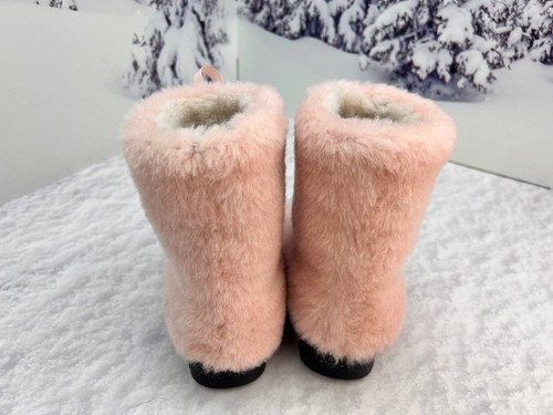 Stivali rosa vera pelle di pecora per ragazze bambini mukluks stivali in pelliccia di pecora - Foto 4 di 11