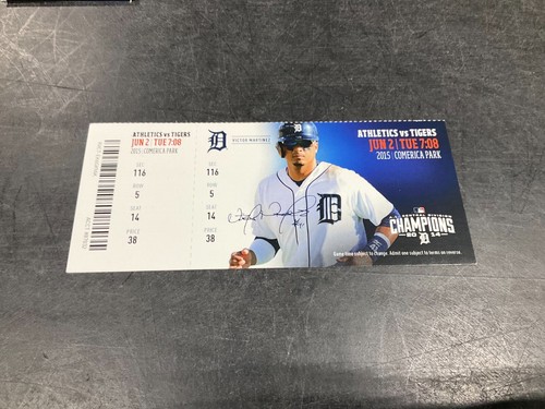TIGERS 2015 TICKET STUB 6/2/15-6/3/15 VS A'S - Picture 2 of 3