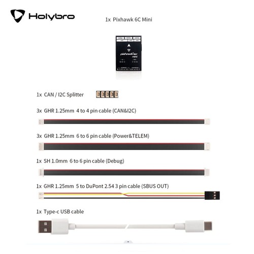 Holybro Pixhawk 6C Mini Flight Controller PM02 V3/PM06 Power Module M9N/M10 GPS - Bild 9 von 24