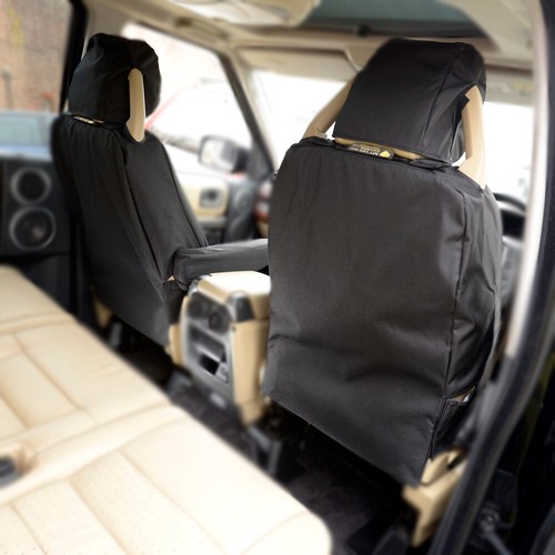 FITS LAND ROVER DISCOVERY 3 SEAT COVERS FRONT TAILORED (2004-2009) BLACK 191 - Picture 5 of 24