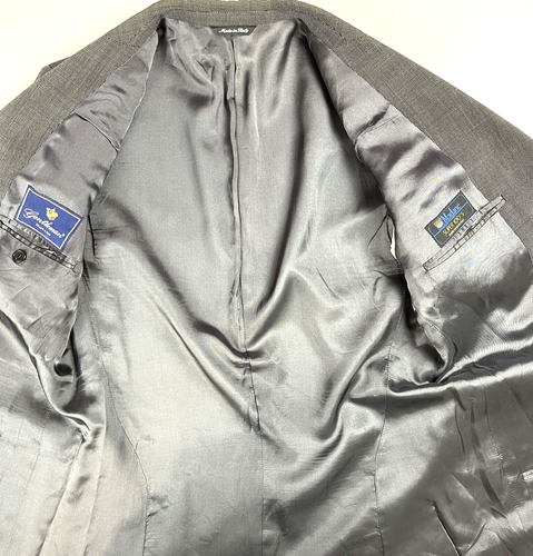 Sport Jacket Size 48 Long Gray 3 Button Marlene Italy Super 100 Gentleman - Picture 4 of 17
