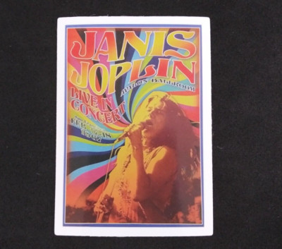 Janice Joplin Live In Concert Sticker 2 5/8'' x 1 7/8''