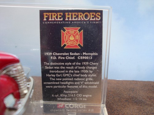 1939 Chevrolet Sedan Memphis F.D. Fire Chief Die Cast Car- by Corgi #CS90013 - Picture 11 of 12