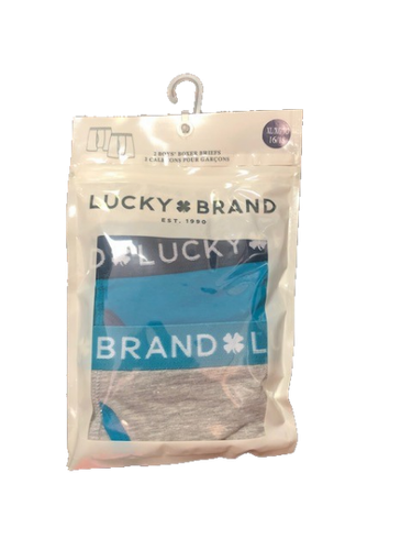 Lucky Brand Boys Cotton Boxer Briefs, Blue/Gray, 2 Pack, Size S/P, 6/7
