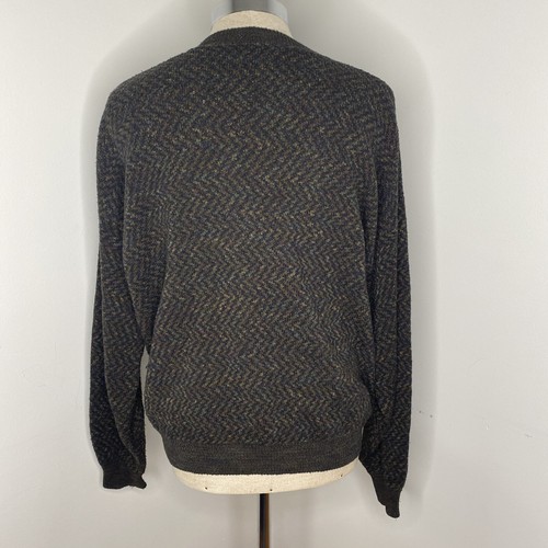 Sundance Sweater Mens XL Gray Brown V Neck Cotton Made in USA - Picture 4 of 6