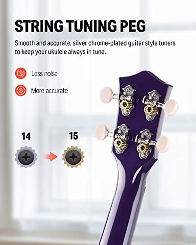 Soprano Ukulele for Beginners 21 Inch Ukelele Starter Bundle Rainbow Purple - Picture 3 of 7