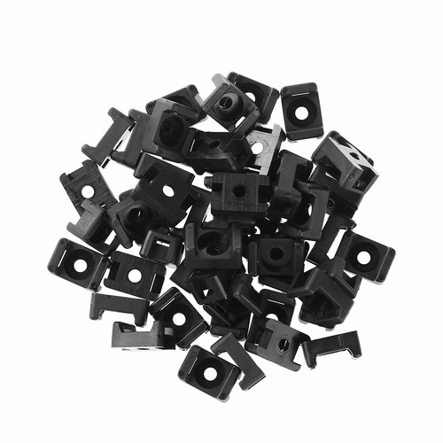 50Pc Cable Zip Ties Mounting Bases Wire Cords Screw Fixing Clips Holders - Picture 24 of 35