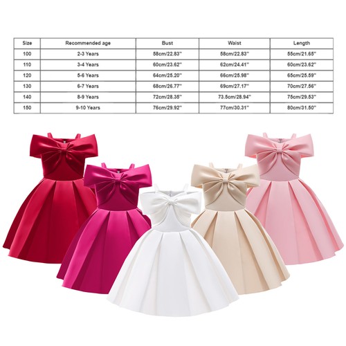 Summer Children Girls Clothing Large Bow Dress Suspender Gown Dress - Picture 7 of 18