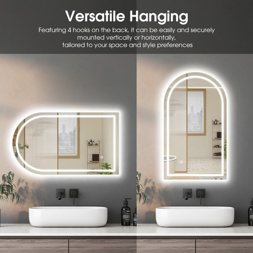 ProPulse Arched LED Wall Mirror Bathroom Mirrors With 3 Color Anti-fog 50x90cm - Picture 9 of 11