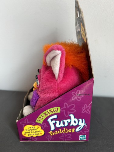 1999 Talking Furby Buddies Tiger Hasbro Pink Orange Purple Brand New w/Tag Clean - Picture 3 of 5